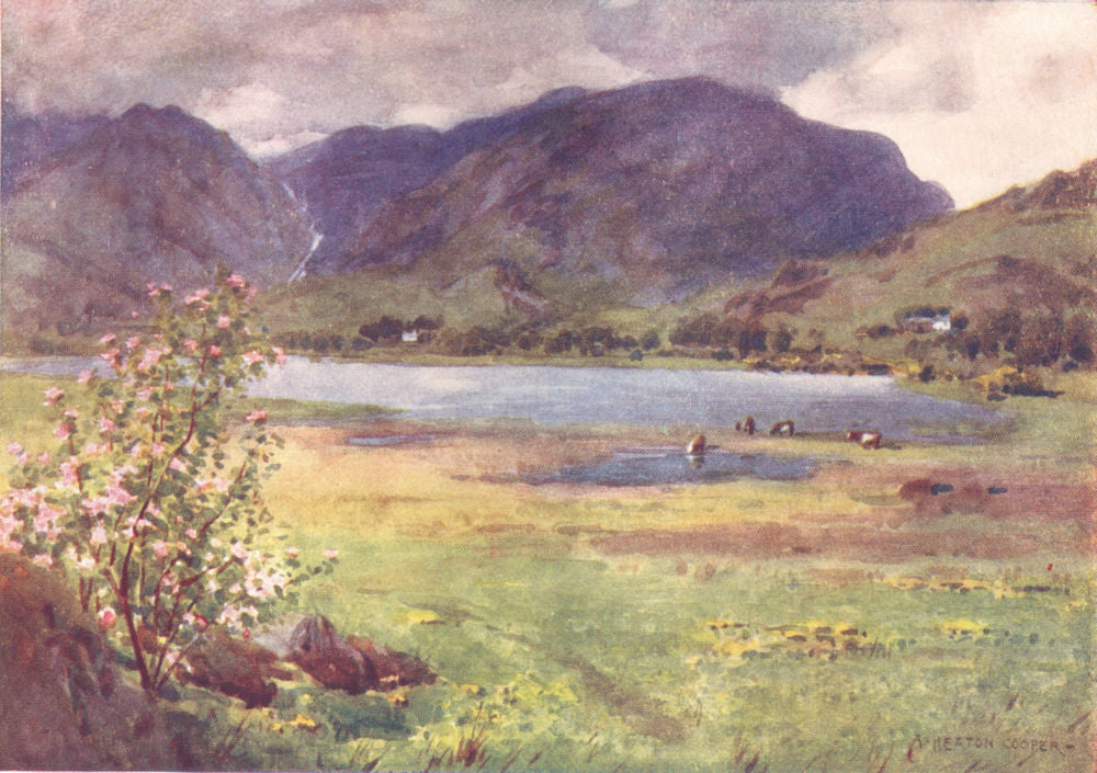 CUMBRIA. Lake district. Little langdale Tarn 1908 old antique print picture